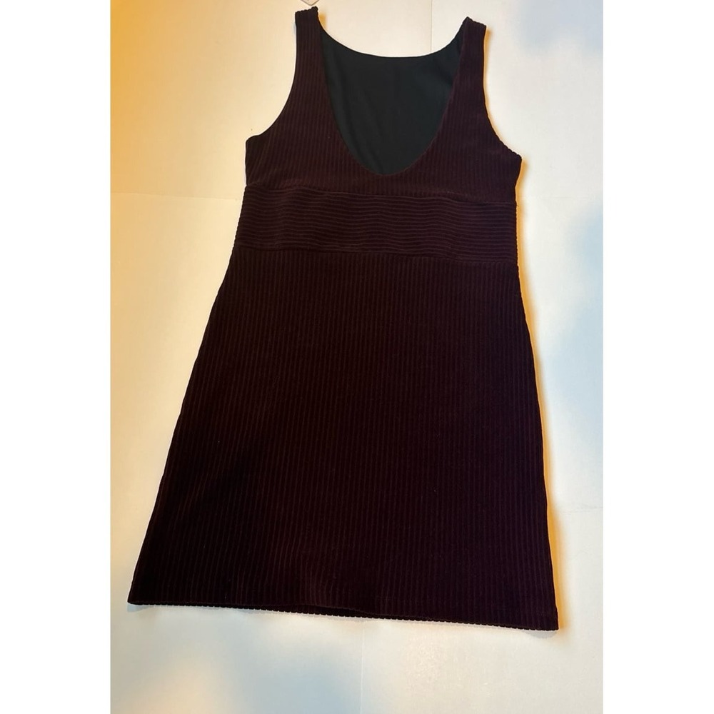 Free People‎ Vivian Burgundy Corduroy Scoop Back Ribbed Mini Dress